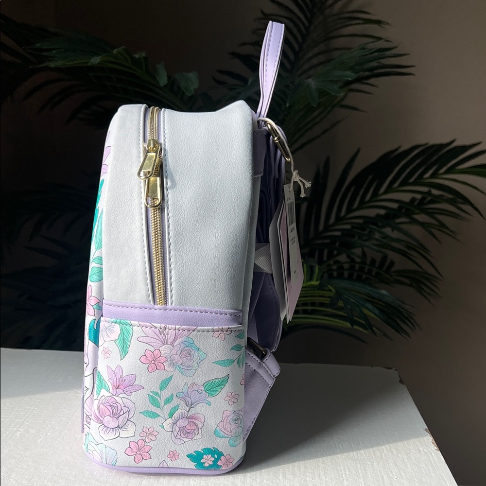 Loungefly Disney Jasmine Floral Mini Backpack - Lavender, Teal & Mint - Picture 2 of 5